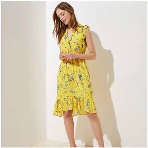 Loft Yellow Floral Dress